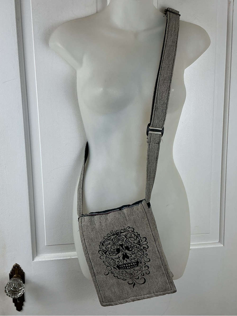 Skull Crossbody Bag Goth Kathmandu bag Boho Festival